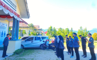 Koordinator Sekretariat Bawaslu Bolmut Adriyanto Dupa, SKM, M.SI Saat menyampaikan arahan