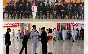 Prosesi Pengukuhan Pasukan Pengibar Bendera Pusaka (Paskibraka) ini berlangsung di Auditorium Kantor Bupati Boltara pada Sabtu, 16 Agustus 2025